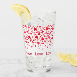 Verre Red Confetti Coeurs Aimer Saint Valentin