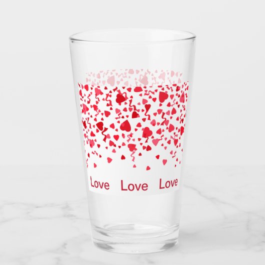 Verre Red Confetti Coeurs Aimer Saint Valentin (Devant)