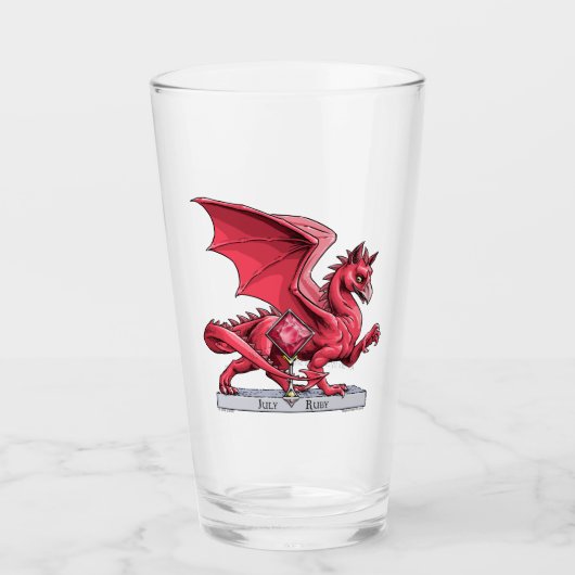 Verre Red Dragon : Ruby de pierre de naissance de juille (Devant)