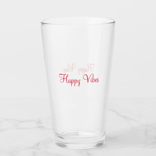 Verre Red happy vibes vacances simple minimum calligraph (Devant)