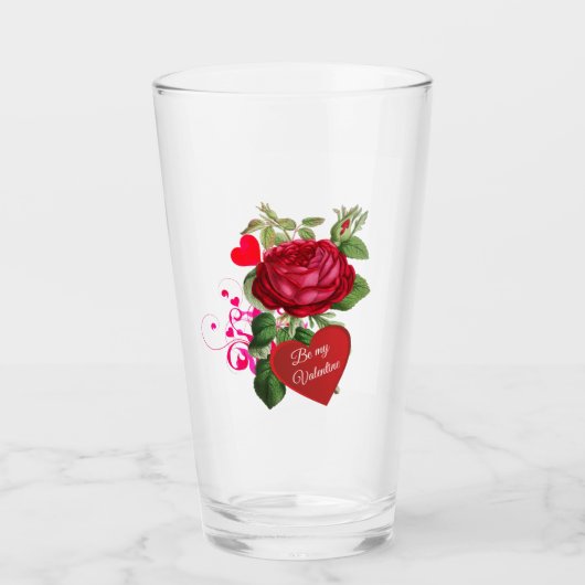 Verre Red Rose Hearts Valentine's Day Party Coupe de ver (Devant)
