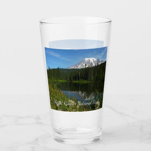 Verre Réflexion du lac Rainier avec Fleurs sauvages (Devant)
