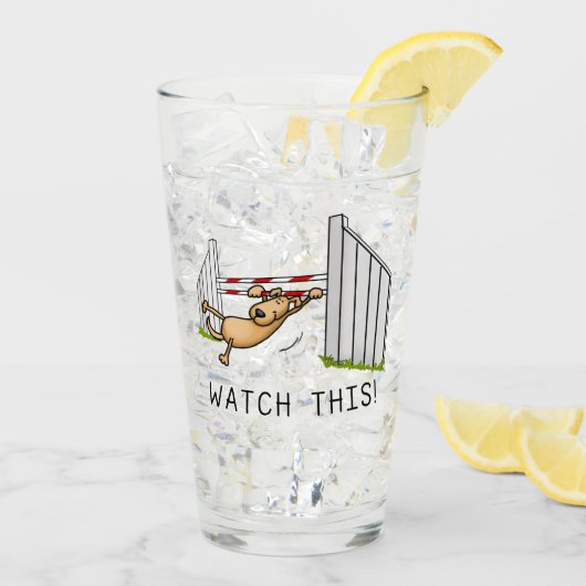 Verre Regarde Ça ! Chien - agilité drôle balançoire chie (Dos glace)