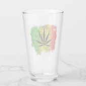 Verre Reggae jaune rouge Rasta Leaf Jamaïcain Grunge (Dos)