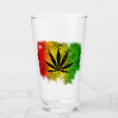 Verre Reggae jaune rouge Rasta Leaf Jamaïcain Grunge (Devant)