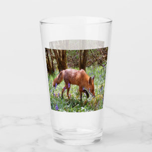 Verre Renard Mignon de la Forêt Parmi les Jacinthes des