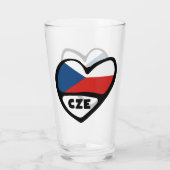 Verre République tchèque Code pays Coeur du drapeau, CZE (Dos)