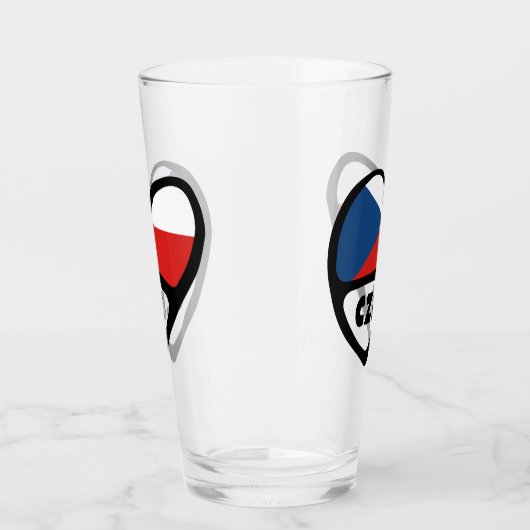 Verre République tchèque Code pays Coeur du drapeau, CZE (Gauche)