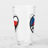 Verre République tchèque Code pays Coeur du drapeau, CZE (Droite)