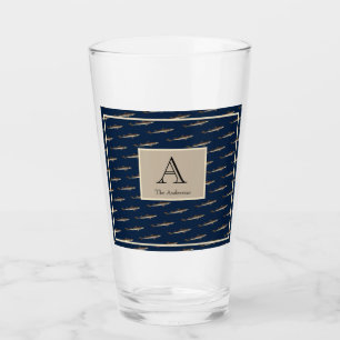 Verre Requins nautiques Marine Bleu Sand Tan