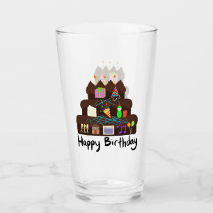 Verre Réseau neuronal d'anniversaire nerd