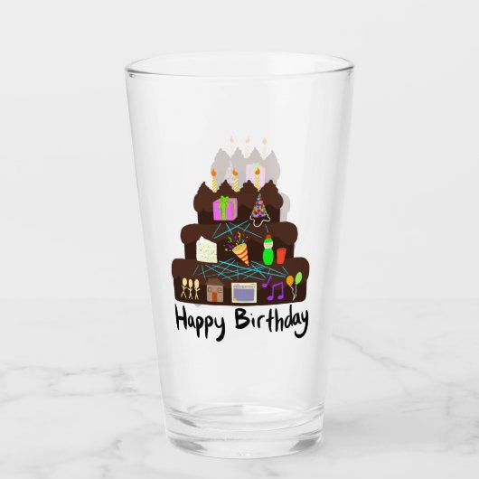 Verre Réseau neuronal d'anniversaire nerd (Devant)