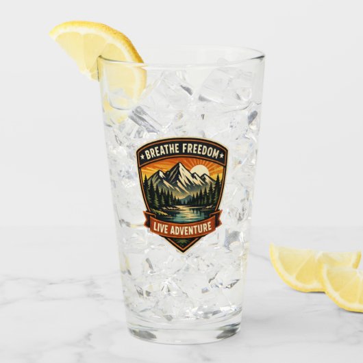 Verre Respirez la liberté, vivez l'aventure (Devant glace)