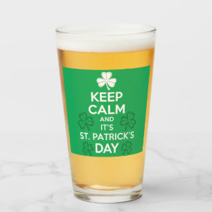 Verre Restez calme, c'est la Saint-Patrick irlandais 