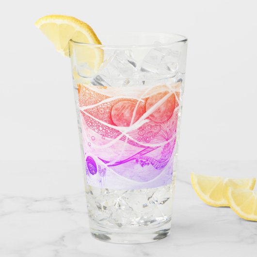 Verre Résumé moderne Planètes noires et roses Espace (Devant glace)