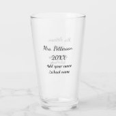 Verre Retour à l'école ajouter nom de l'enseignant année (Dos)