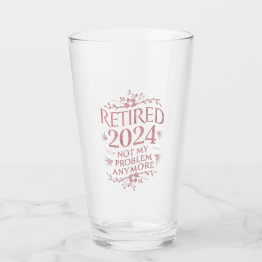 Verre Retraité 2024 Plus Mon Problème Retraite (Devant)