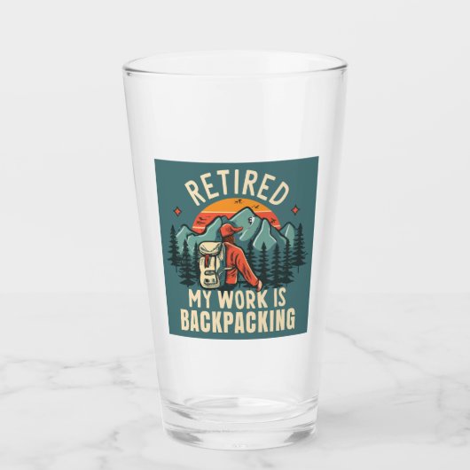 Verre Retraité Mon travail est le sac à dos (Devant)