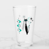 Verre Retro Atomique Moyen Siècle Moderne MCM Kitty Cat (Devant)