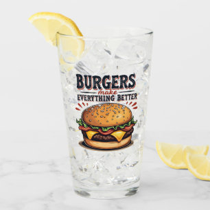 Verre Retro Burger Lover Typographie Vintage Art aliment