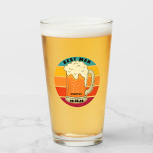 Verre Retro Grooms Man Bachelor Party Mariage Beer Pint