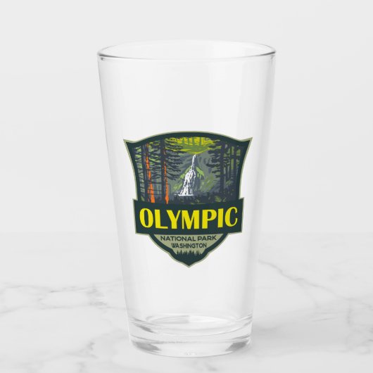 Verre Retro Illustration du Parc National Olympique (Devant)