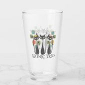 Verre Retro Mid Century Black Atomic Cats MCM (Dos)