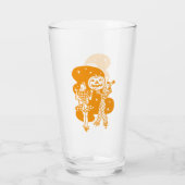 Verre Rétro Orange Dames avec Citrouille (Dos)