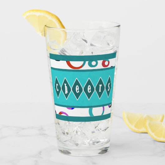 Verre Rétro style coloré de MCM d'anneaux (Devant glace)