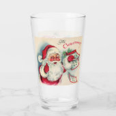 Verre Retro vintage Père Noël visite (Dos)