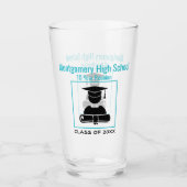 Verre Réunion du lycée Nom personnalisé Black Pastel Blu (Devant)
