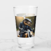 Verre **"Rex débridé : T-Rex en cuir sur une moto (Dos)