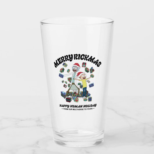 Verre Rick et Morty | Merry Rickma Presents (Devant)