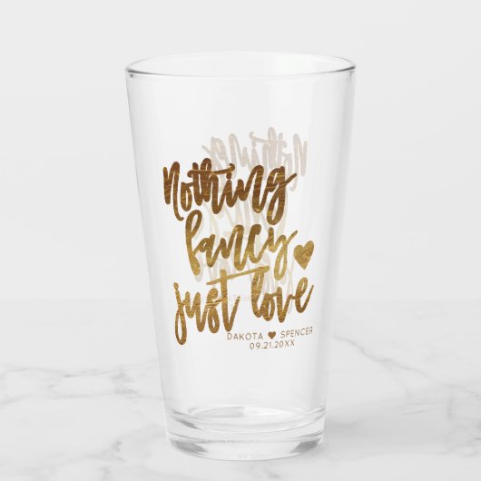 Verre Rien De Fancy Juste Amour | Micro Mariage Gold Hea (Dos)