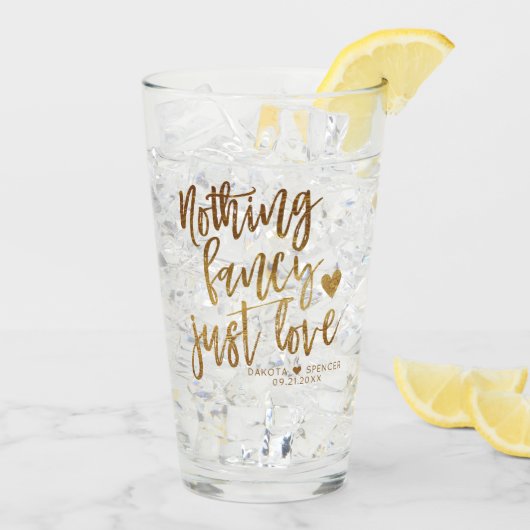 Verre Rien De Fancy Juste Amour | Micro Mariage Gold Hea (Dos glace)