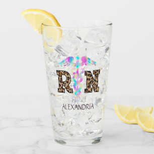 Verre "RN" en Empreinte de léopard - Logo Médicale color