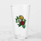 Verre Robin rouge sur décoration de Noël (Devant)