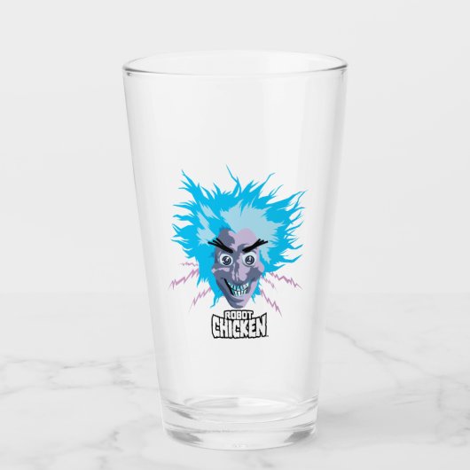 Verre Robot Chicken Scientist Head Graphic (Devant)