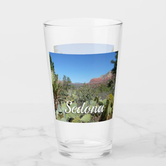 Verre Rochers rouges et cactus I (Devant)