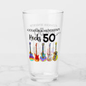 Verre Rock and Roll 50th Birthday ajouter Nom (Devant)
