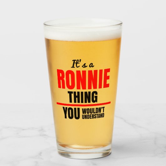 Verre Ronnie, tu ne comprendrais pas le nom (Devant (rempli))
