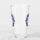 Verre Rosace bleue et flocon de neige (Gauche)