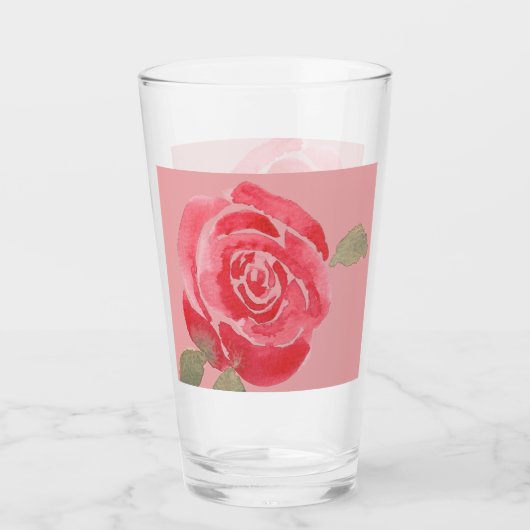 Verre Rose aquarelle (Devant)