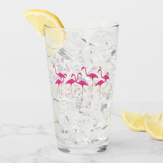 Verre rose de boissons de Flamants roses (Devant glace)