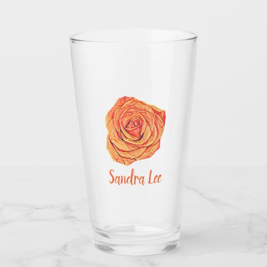 Verre Rose de Tangerine tropicale (Devant)