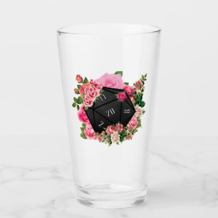Verre Rose floral D20 Tabletop RPG Jeu Dice