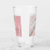 Verre Rose or rose Parties scintillant marbre Monogramme (Gauche)