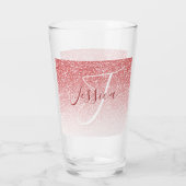 Verre Rose Parties scintillant Or Ombre Moderne Monogram (Dos)