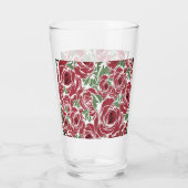 Verre Rose Pays rouge vert vintage floral (Dos)