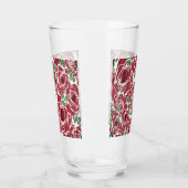 Verre Rose Pays rouge vert vintage floral (Gauche)